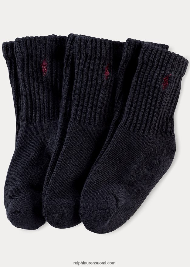 Ralph Lauren lapset pehmustettu crew sukka 3 kpl 0Z24ZR5962 laivasto
