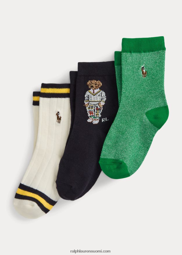 Ralph Lauren lapset polo bear crew sukka 3 pakkauksen lahjasetti 0Z24ZR9804 valikoituja