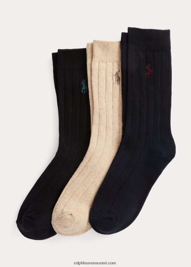 Ralph Lauren lapset resoripuuvillasekoitettu mekkosukka 3 kpl 0Z24ZR6262 laivasto