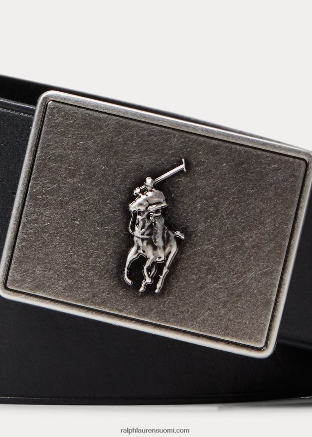 Ralph Lauren lapset iso ponisolkillinen nahkavyö 0Z24ZR6244 musta