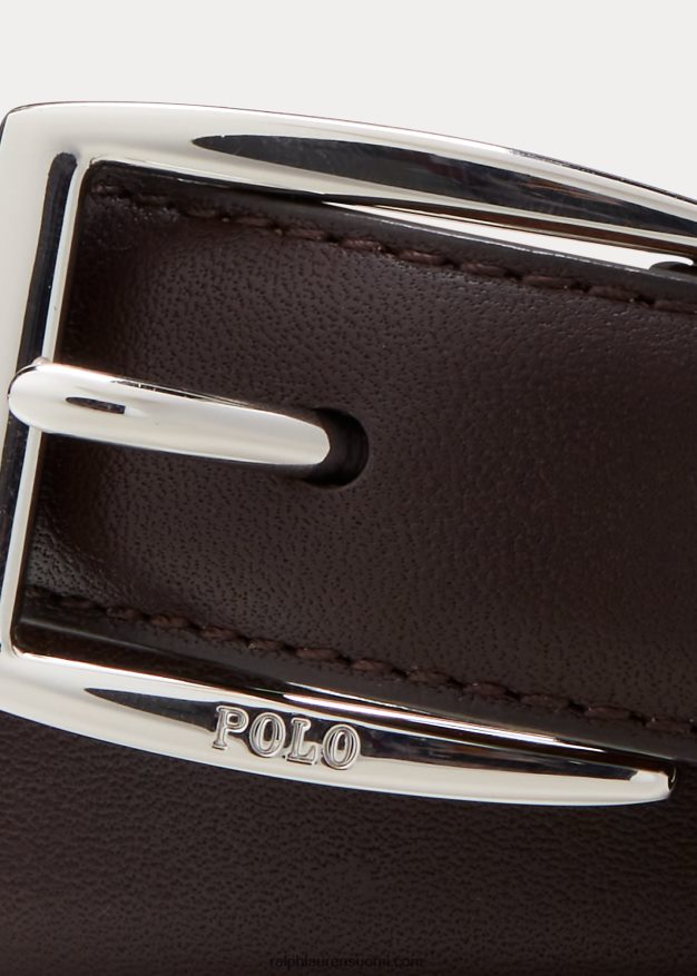 Ralph Lauren lapset vasikanahkainen nahkavyö 0Z24ZR6302 ruskea