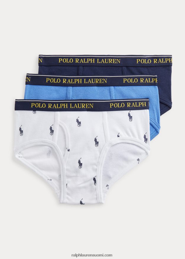 Ralph Lauren lapset resoripuuvillahousut 3 kpl 0Z24ZR6413 valkoinen/risteilylaivasto aopp