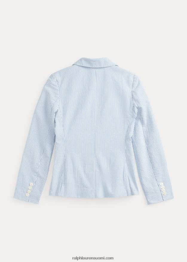 Ralph Lauren lapset puuvillainen seersucker bleiseri 0Z24ZR7525 sinivalkoinen