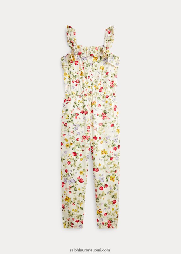 Ralph Lauren lapset kukkapuuvillainen batistehaalari 0Z24ZR6723 kukkainen mansikka