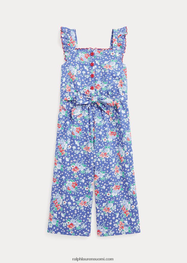 Ralph Lauren lapset kukkapuuvillapopliinihaalari 0Z24ZR6831 kukkainen codie