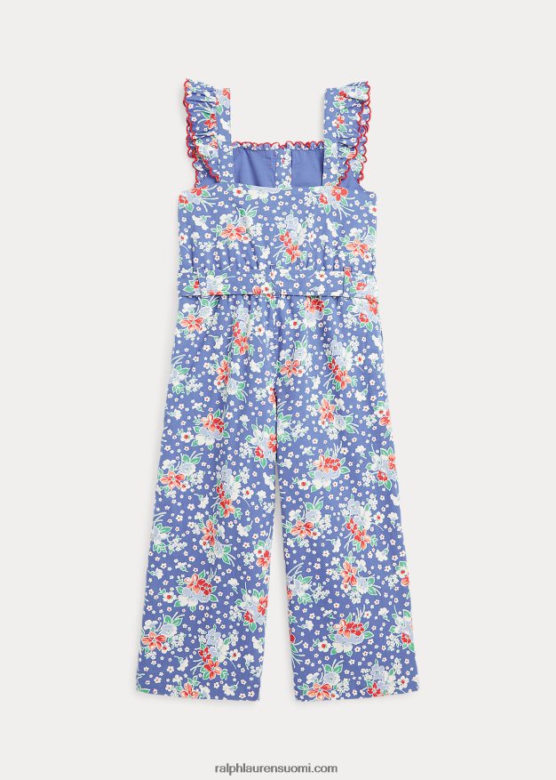 Ralph Lauren lapset kukkapuuvillapopliinihaalari 0Z24ZR6831 kukkainen codie