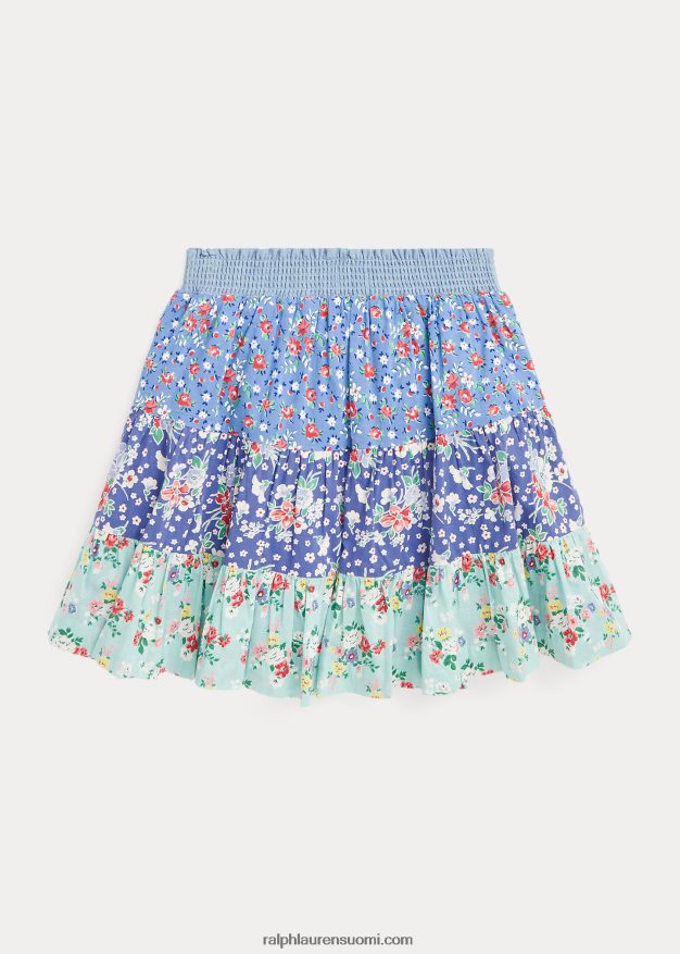 Ralph Lauren lapset kukkainen porrastettu puuvillahame 0Z24ZR7074 kukka-