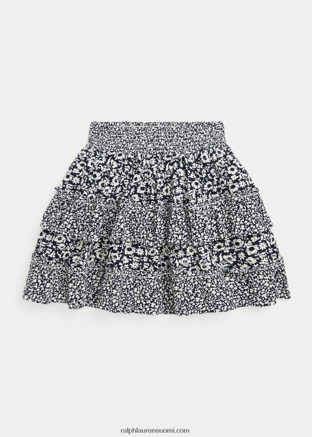 Ralph Lauren lapset kukkainen porrastettu puuvillasekoitehame 0Z24ZR7427 chloe/camille kukka