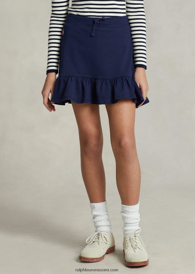 Ralph Lauren lapset röyhelöinen joustava verkkoskort 0Z24ZR6970 hienostunut laivastonsininen / ripaus vaaleanpunaista