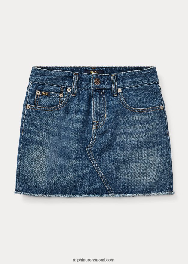 Ralph Lauren lapset rispaantunut puuvillainen farkkuhame 0Z24ZR7178 paalien pesu