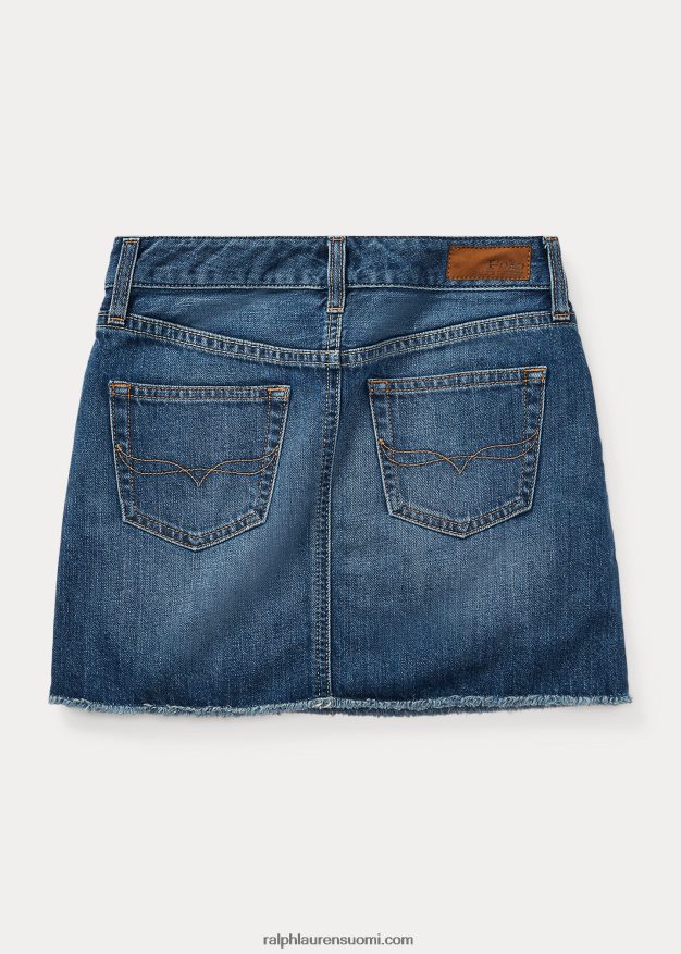 Ralph Lauren lapset rispaantunut puuvillainen farkkuhame 0Z24ZR7178 paalien pesu