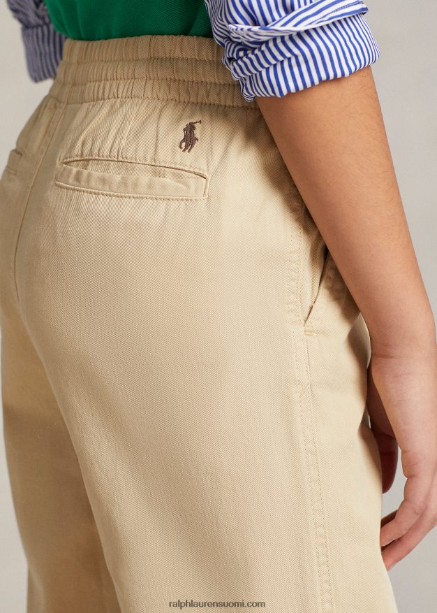 Ralph Lauren lapset leveälahkeiset puuvillatvillihousut 0Z24ZR7493 tali kerma