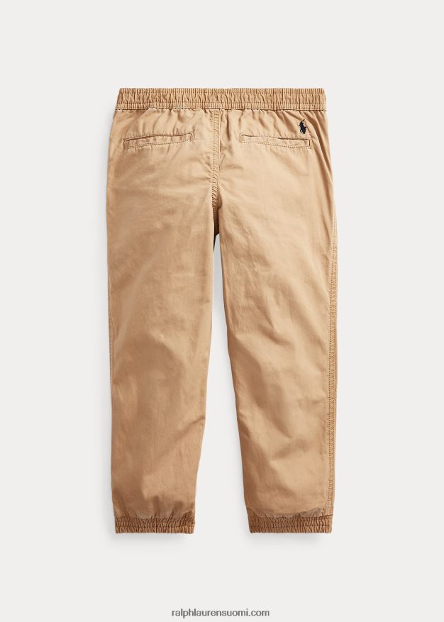 Ralph Lauren lapset puuvillapopliini lenkkeilyhousut 0Z24ZR5921 kameli