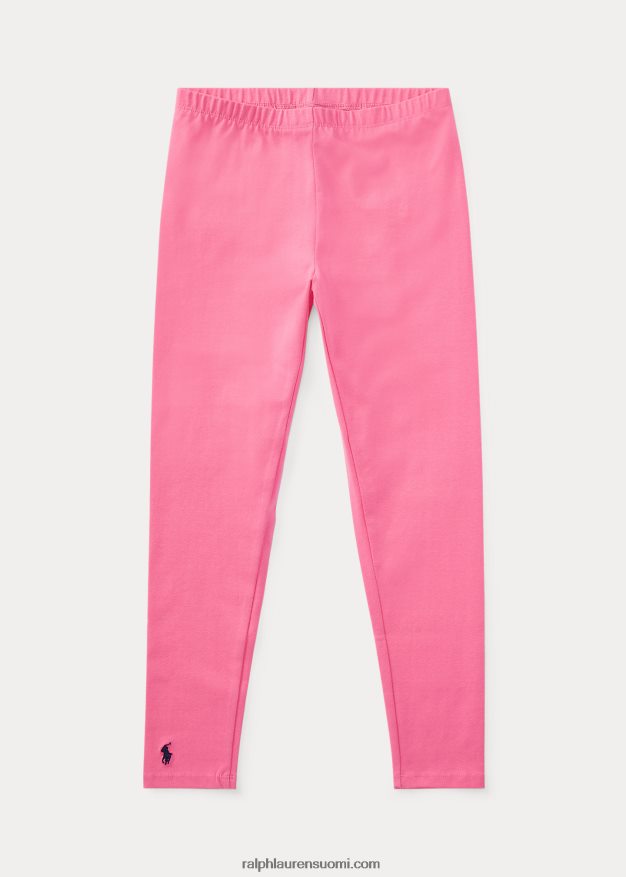 Ralph Lauren lapset stretch-puuvillajersey-leggingsit 0Z24ZR7037 kirkkaan pinkki