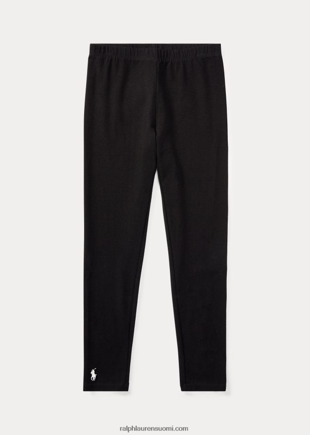 Ralph Lauren lapset stretch-puuvillajersey-leggingsit 0Z24ZR7038 musta