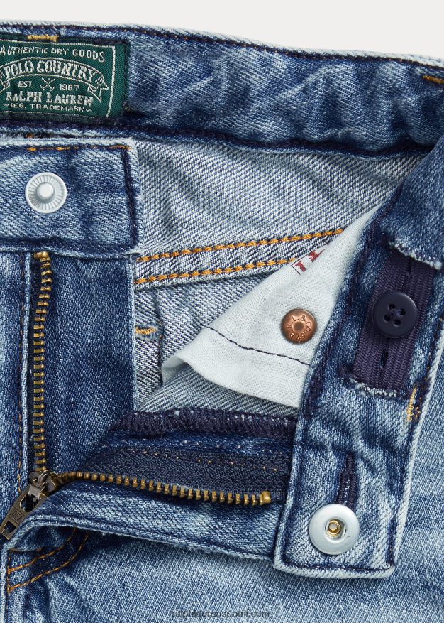 Ralph Lauren lapset tilkkutyöt astor ohut poikaystävä farkku 0Z24ZR6879 molera pesu