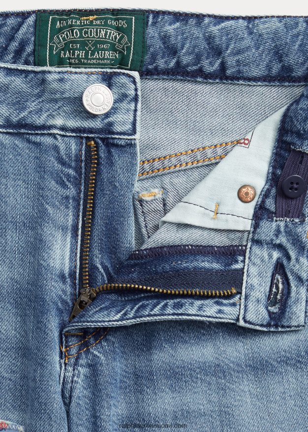 Ralph Lauren lapset tilkkutyöt astor ohut poikaystävä farkku 0Z24ZR7156 molera pesu