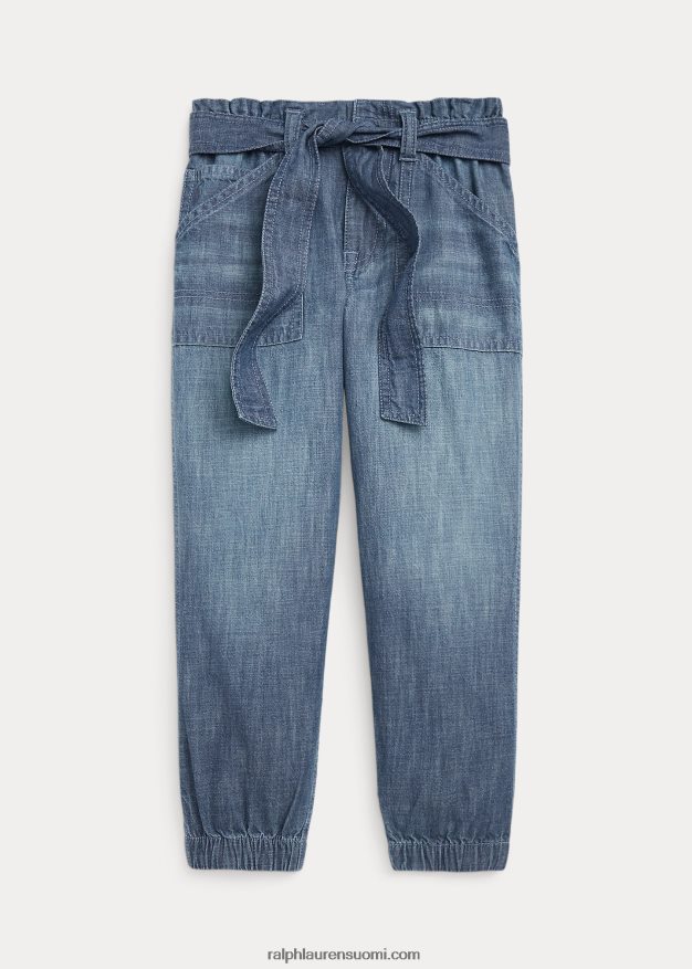Ralph Lauren lapset vyöllä varustetut lenkkeilyhousut 0Z24ZR9997 chambray