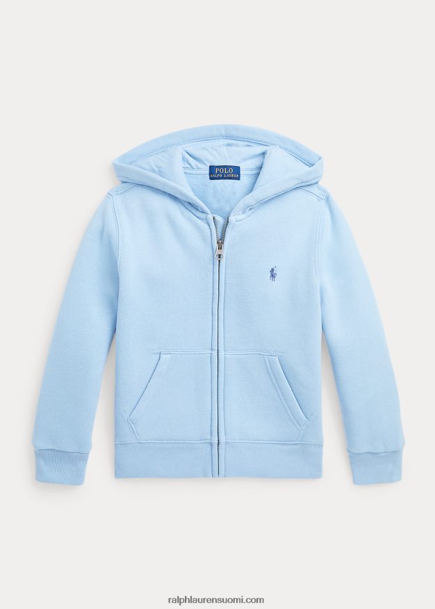 Ralph Lauren lapset iso ponilogoinen fleecehuppari, jossa vetoketju 0Z24ZR5748 puuterinsininen