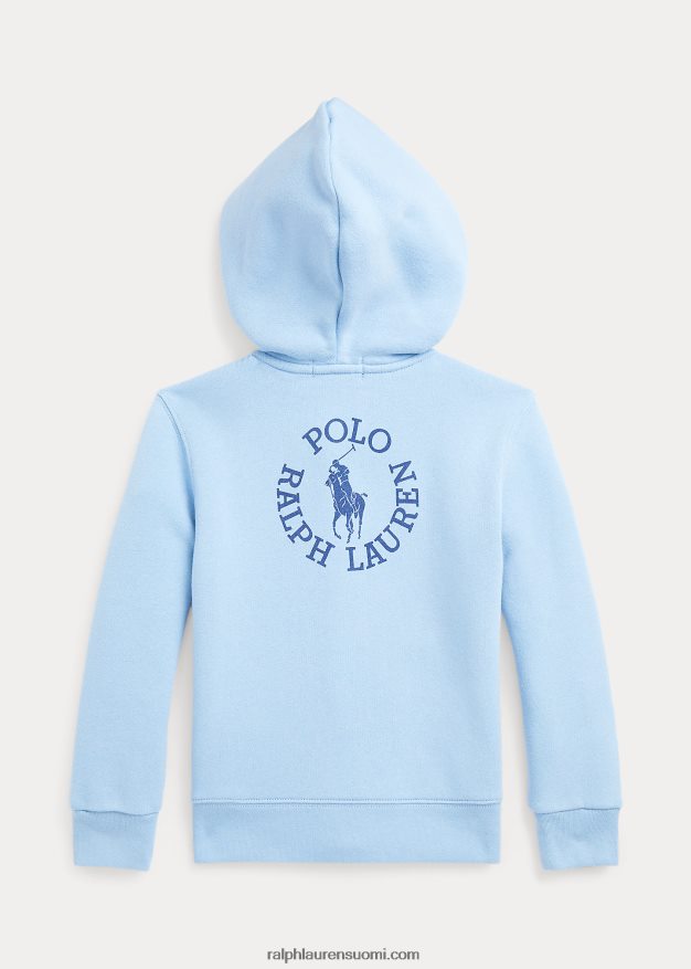 Ralph Lauren lapset iso ponilogoinen fleecehuppari, jossa vetoketju 0Z24ZR5748 puuterinsininen