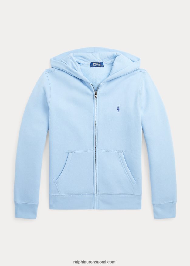Ralph Lauren lapset iso ponilogoinen fleecehuppari, jossa vetoketju 0Z24ZR6107 puuterinsininen