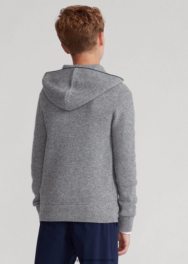 Ralph Lauren lapset kashmir täysvetoketjullinen huppari 0Z24ZR6020 harmaa kanerva