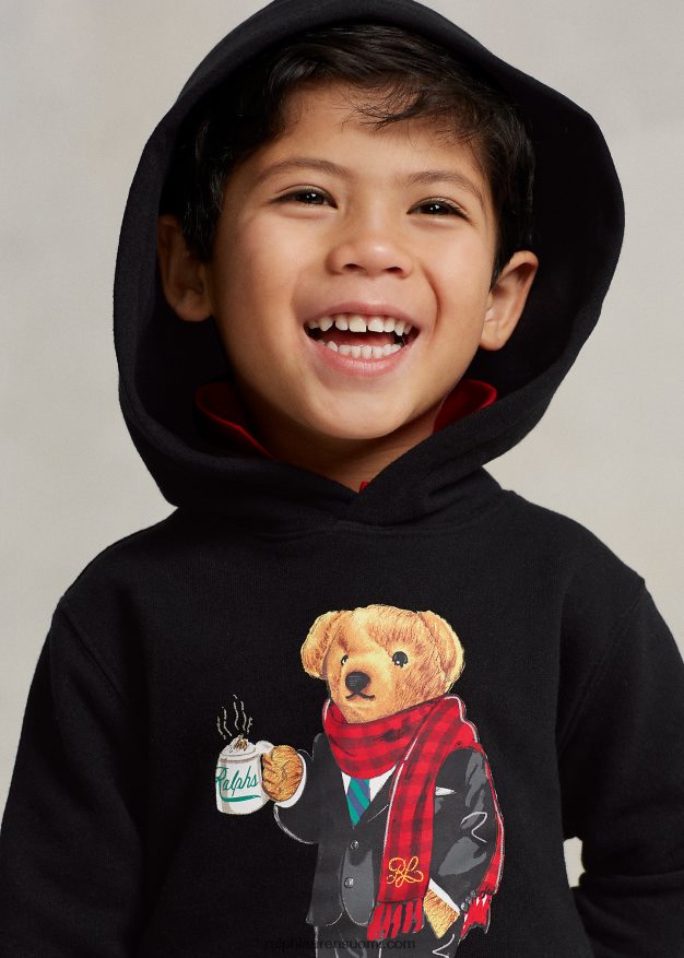 Ralph Lauren lapset kuun uudenvuoden poolokarhuhuppari 0Z24ZR6439 musta