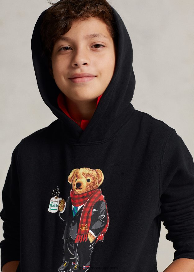 Ralph Lauren lapset kuun uudenvuoden poolokarhuhuppari 0Z24ZR6573 musta