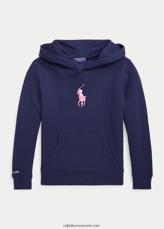 Ralph Lauren lapset pinkki ponifleecehuppari 0Z24ZR6074 laivastonsininen/vaaleanpunainen
