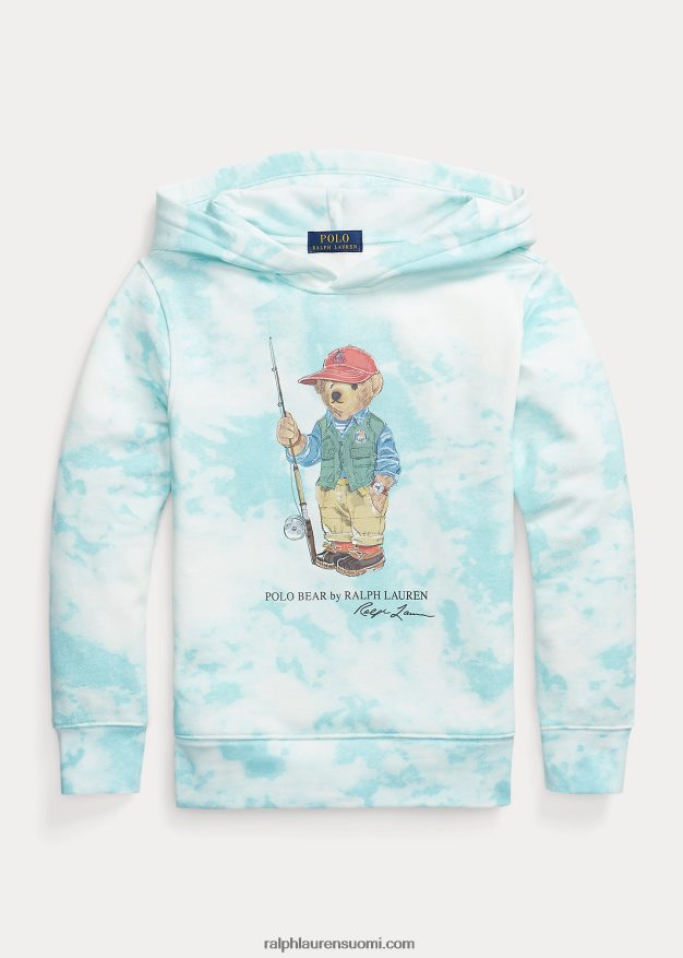 Ralph Lauren lapset polo bear solmiovärjäysprintillä valmistettu fleecehuppari 0Z24ZR6113 saari aqua