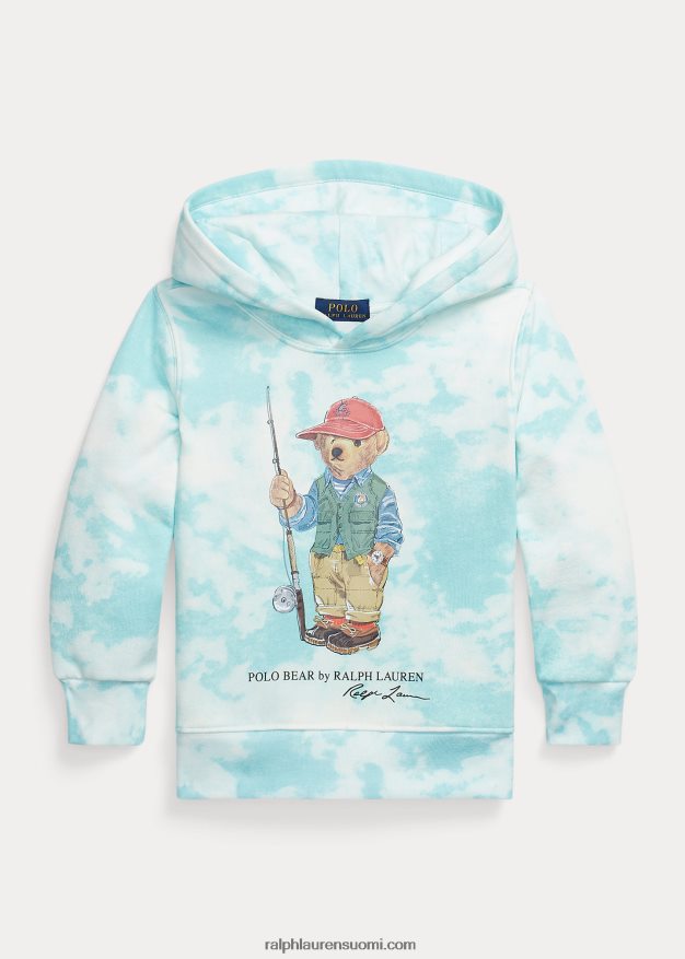 Ralph Lauren lapset polo bear solmiovärjäysprintillä valmistettu fleecehuppari 0Z24ZR9763 saari aqua