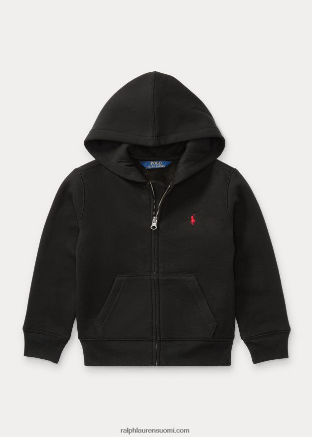 Ralph Lauren lapset puuvillasekoite-fleece-huppari 0Z24ZR5925 musta