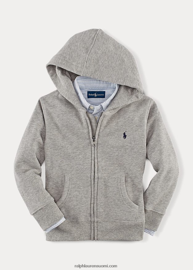 Ralph Lauren lapset puuvillasekoite-fleece-huppari 0Z24ZR5926 tumma sport kanerva