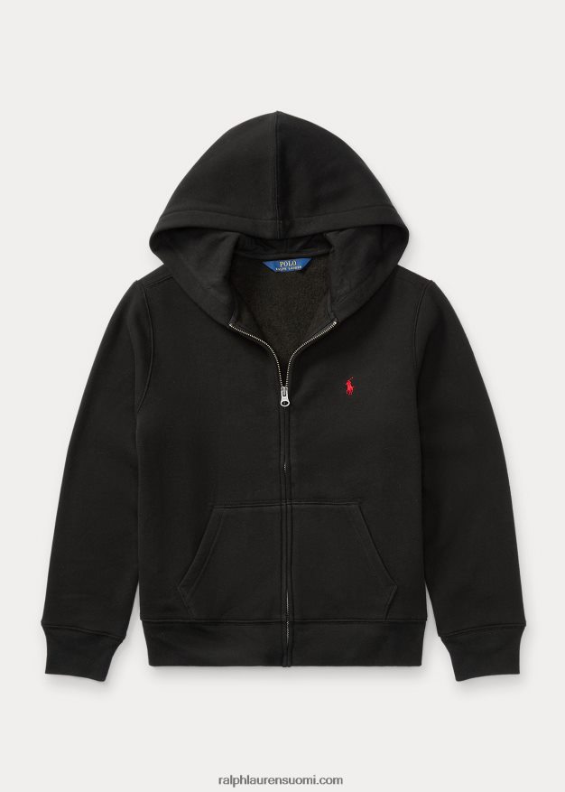 Ralph Lauren lapset puuvillasekoite-fleece-huppari 0Z24ZR6057 musta