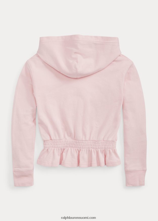 Ralph Lauren lapset ranskalainen froteepeplum-huppari 0Z24ZR7542 ripaus vaaleanpunaista
