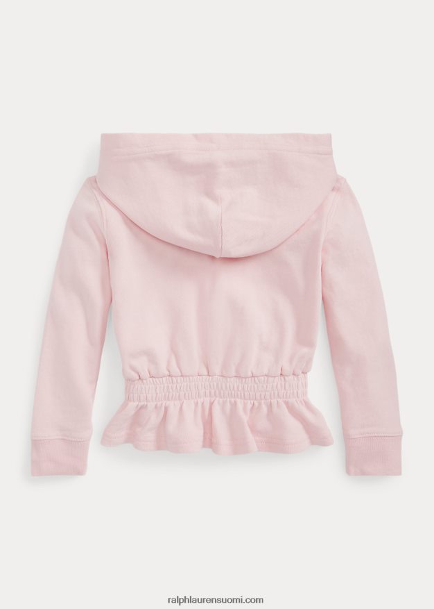 Ralph Lauren lapset ranskalainen froteepeplum-huppari 0Z24ZR9989 ripaus vaaleanpunaista