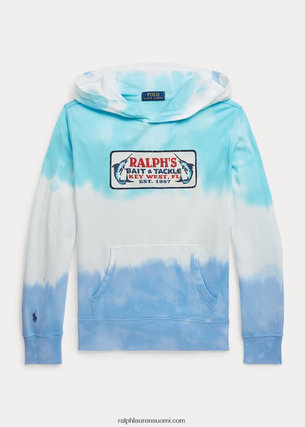 Ralph Lauren lapset solmittava spa frotee graafinen huppari 0Z24ZR6122 island aqua solmioväri