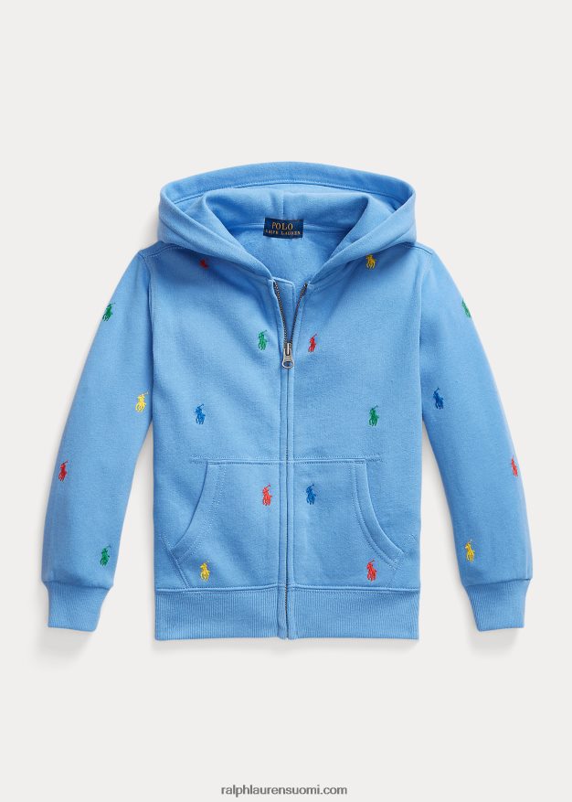 Ralph Lauren lapset täysvetoketjullinen polo poni fleece-huppari 0Z24ZR6459 satamasaaren sininen