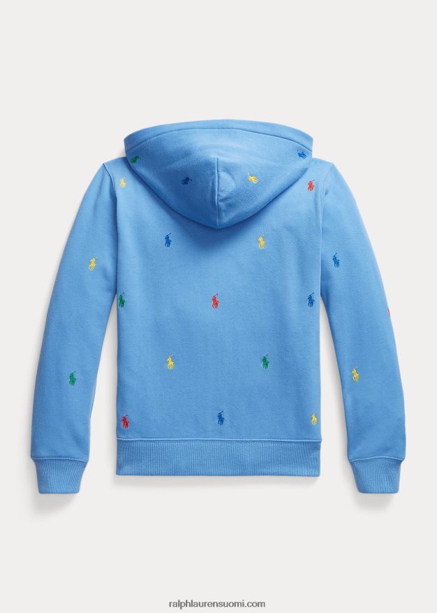 Ralph Lauren lapset täysvetoketjullinen polo poni fleece-huppari 0Z24ZR6603 satamasaaren sininen