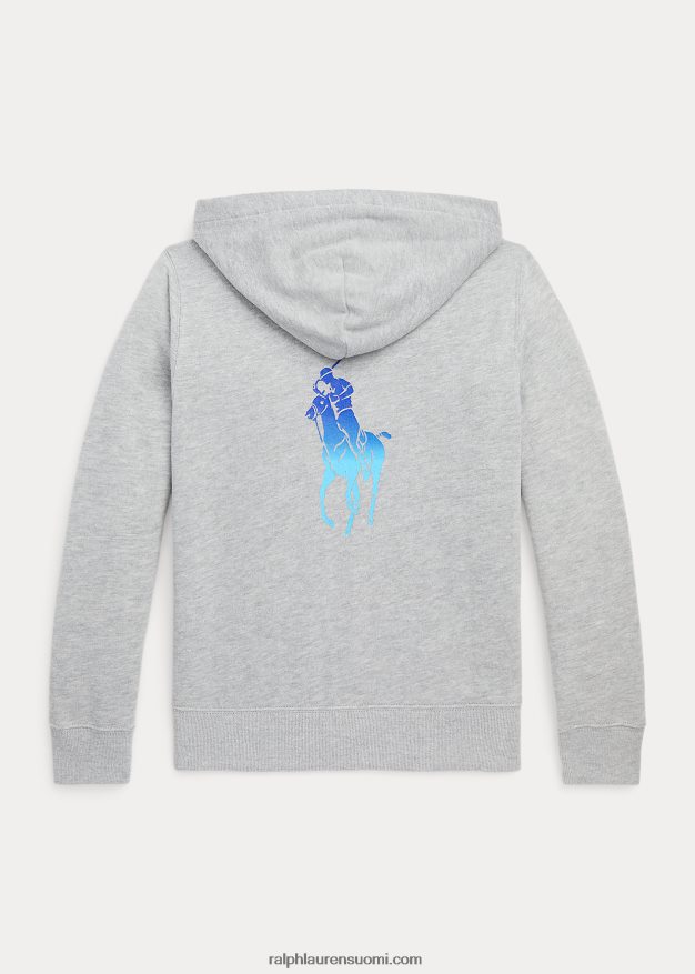 Ralph Lauren lapset täysvetoketjullinen polo poni fleece-huppari 0Z24ZR6648 ja kanervan päällä