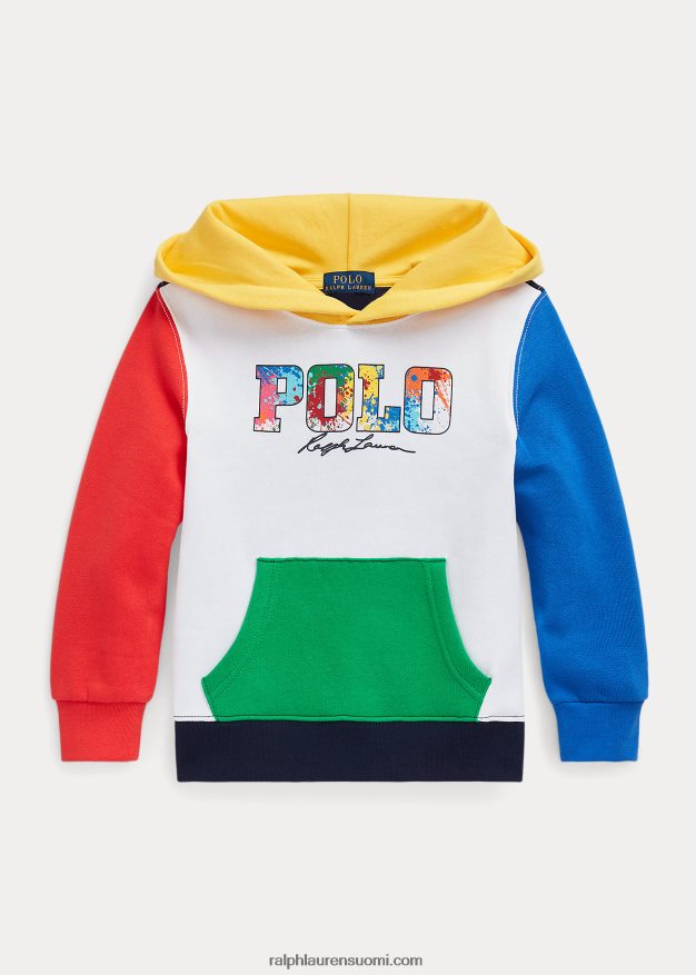 Ralph Lauren lapset värjätty logollinen fleecehuppari 0Z24ZR5660 valkoinen multi