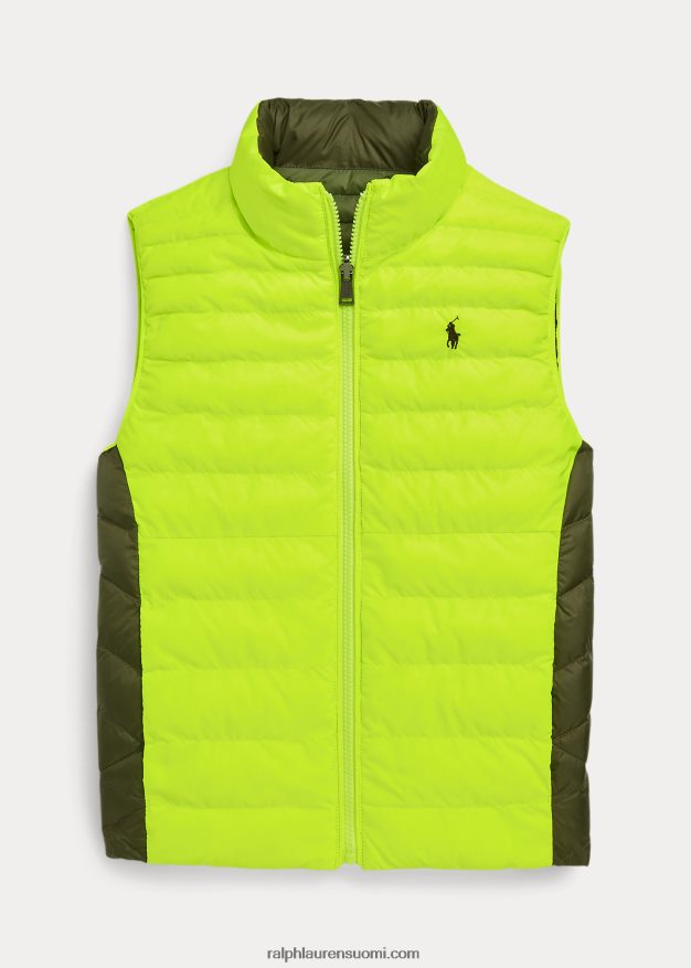 Ralph Lauren lapset p-layer 2 neon käännettävä liivi 0Z24ZR6682 tumma salvia/turvakeltainen