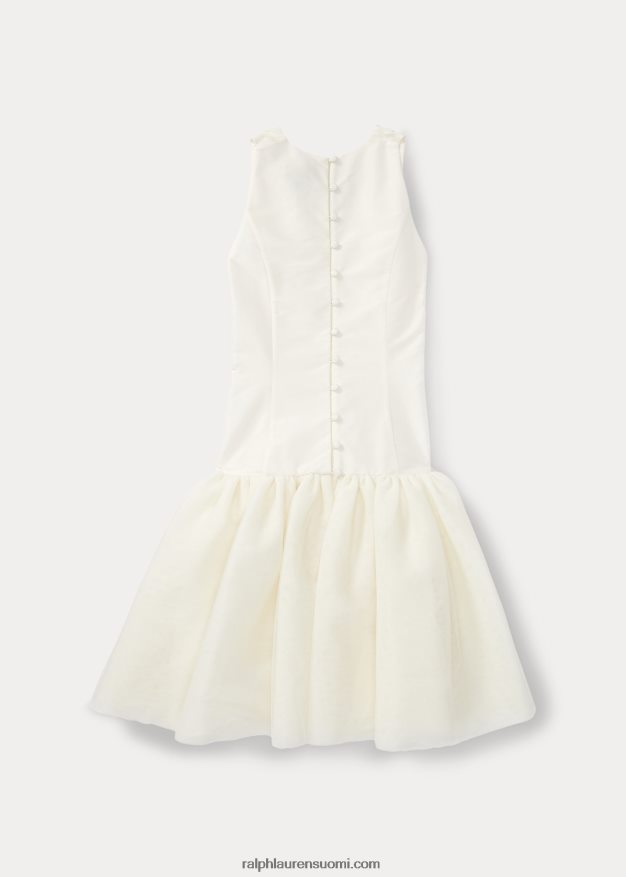 Ralph Lauren lapset brodeerattu silkkitylli mekko 0Z24ZR7513