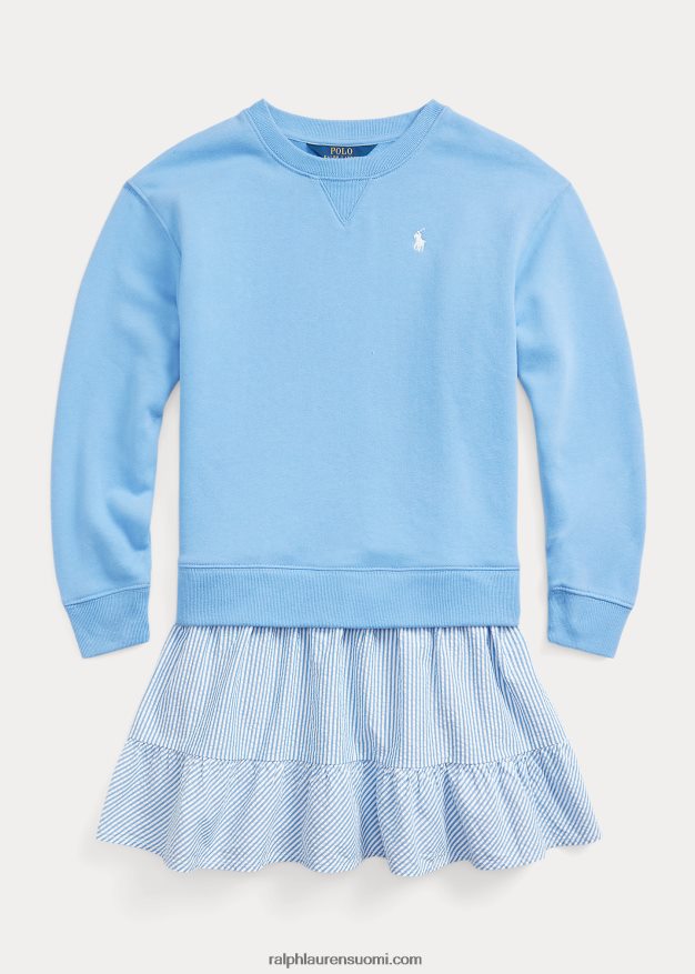 Ralph Lauren lapset fleece & seersucker collegemekko 0Z24ZR7142 satamasaaren sininen