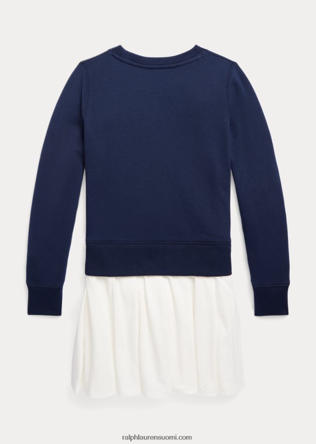 Ralph Lauren lapset iso poni fleece collegemekko 0Z24ZR6960 hienostunut laivasto