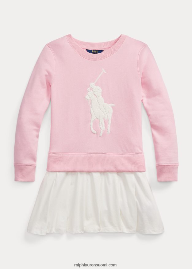 Ralph Lauren lapset iso poni fleece collegemekko 0Z24ZR6961 karmelin pinkki