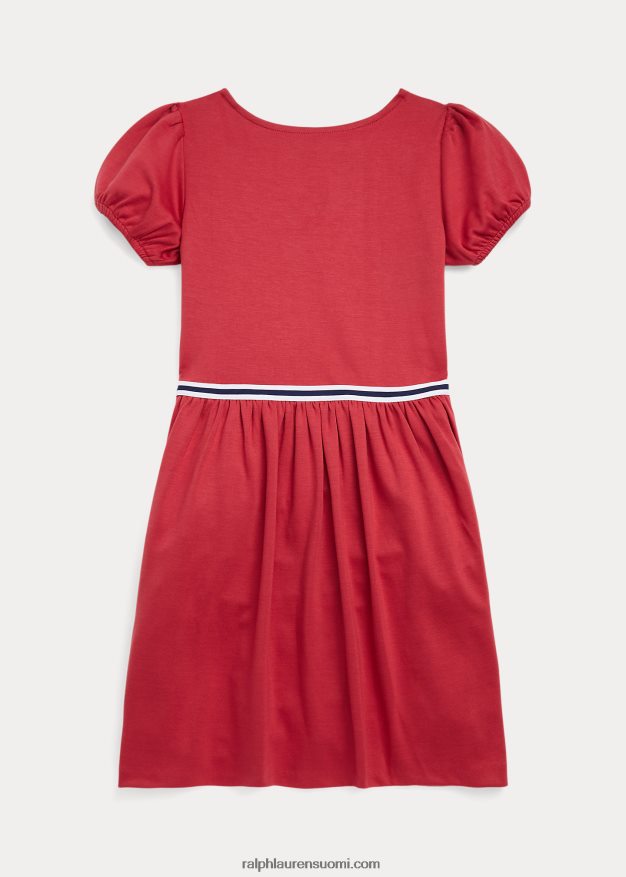 Ralph Lauren lapset istuva ja levenevä joustava pontte-mekko 0Z24ZR7608 Chili