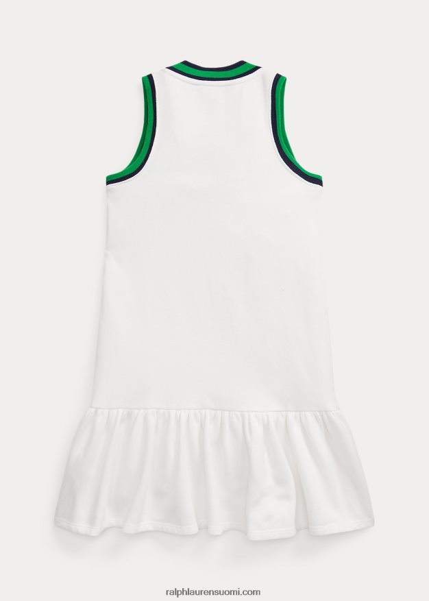 Ralph Lauren lapset krikettiraidallinen fleecemekko 0Z24ZR7136 kannenpesuaine valkoinen