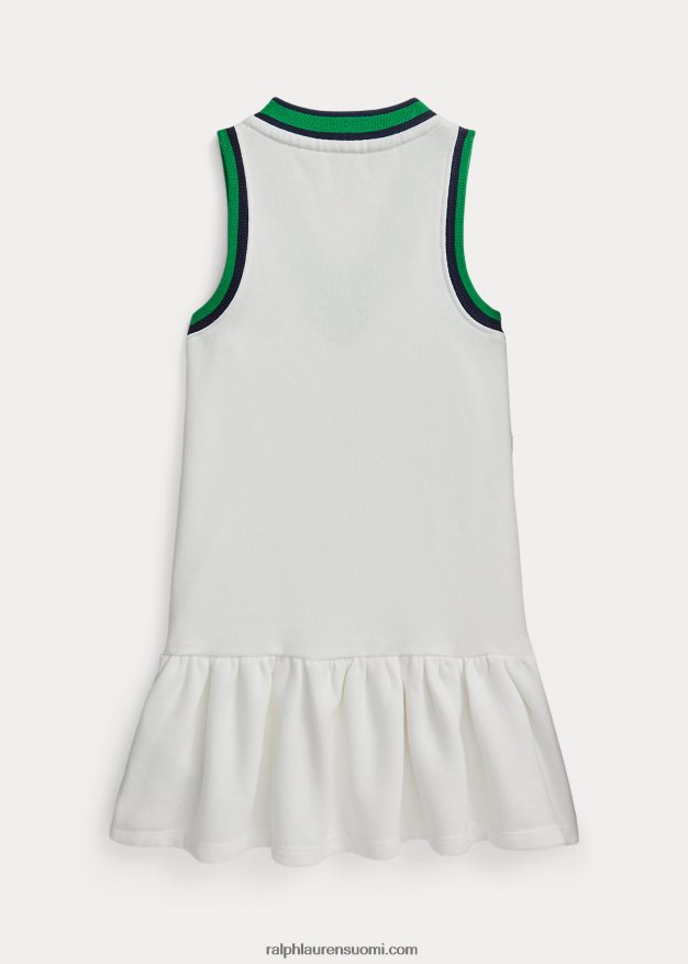 Ralph Lauren lapset krikettiraidallinen fleecemekko 0Z24ZR9963 kannenpesuaine valkoinen