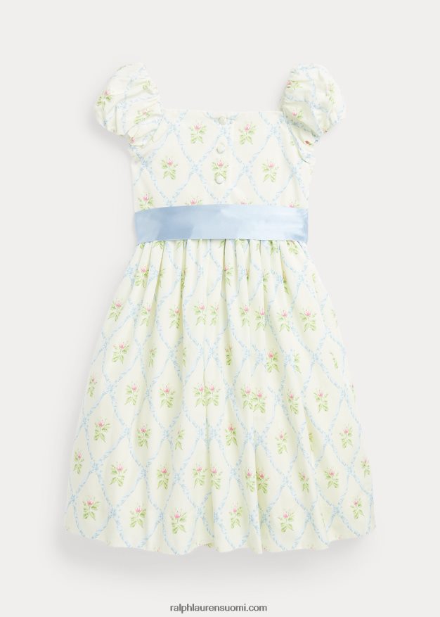 Ralph Lauren lapset kukkainen Mulberry-silkkisekoitusmekko 0Z24ZR7363